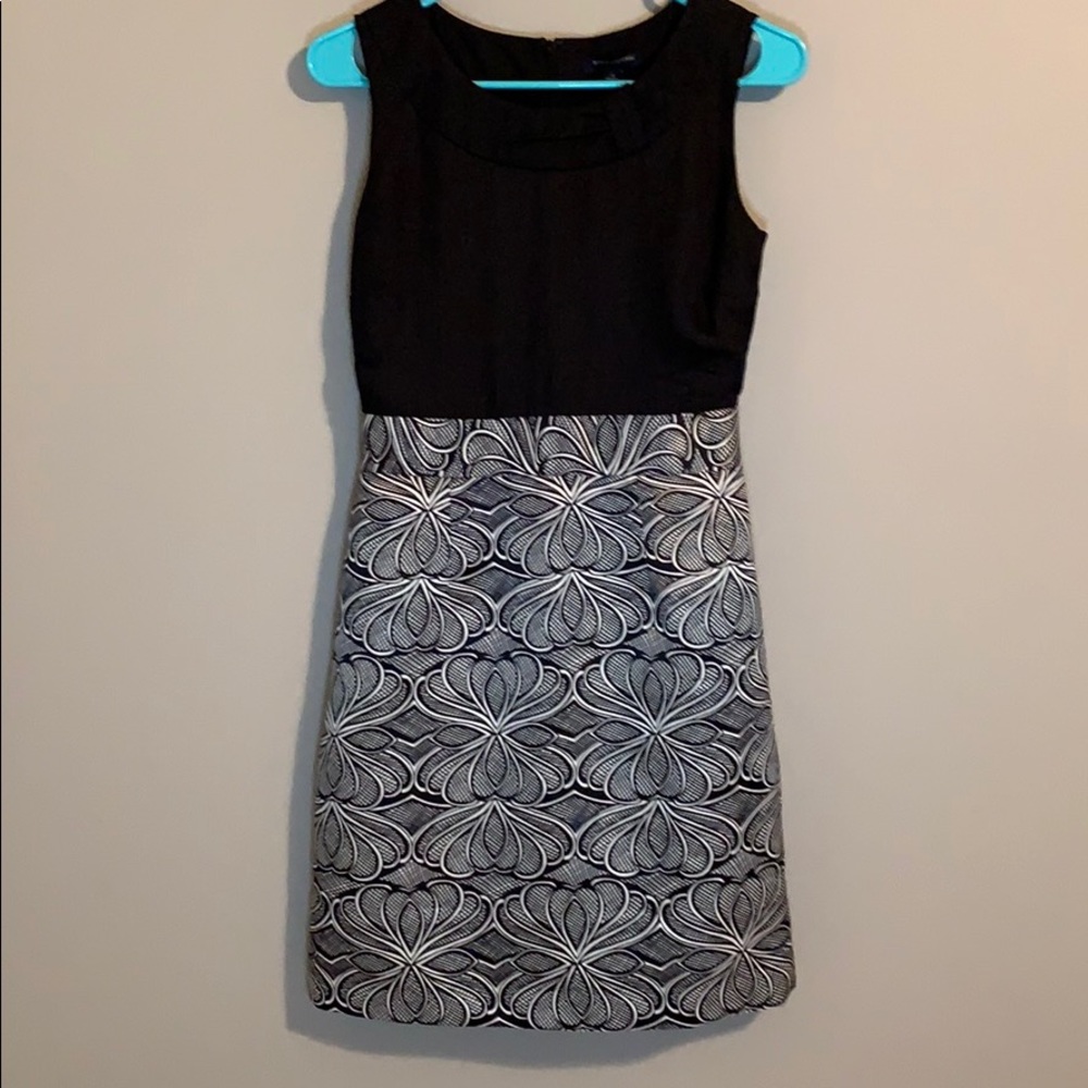 Banana Republic Abstract Black/White dress sz 6
